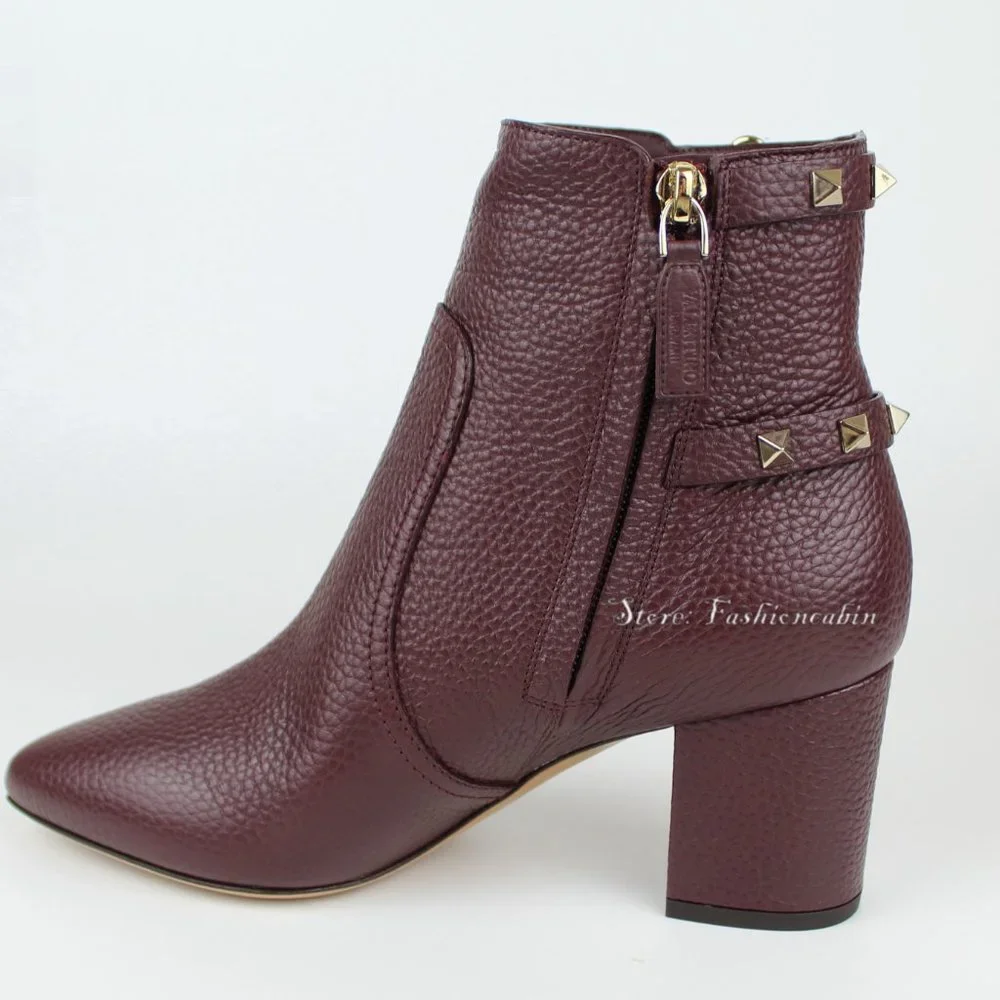 NEW Valentino Garavani Rockstud Leather Booties